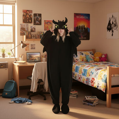 Black Toothless Dragon Onesie Pajamas Adult Kids Kigurumi Unicorn Jumpsuit Animal Pijamas Train Halloween Cosplay Winter Slipper